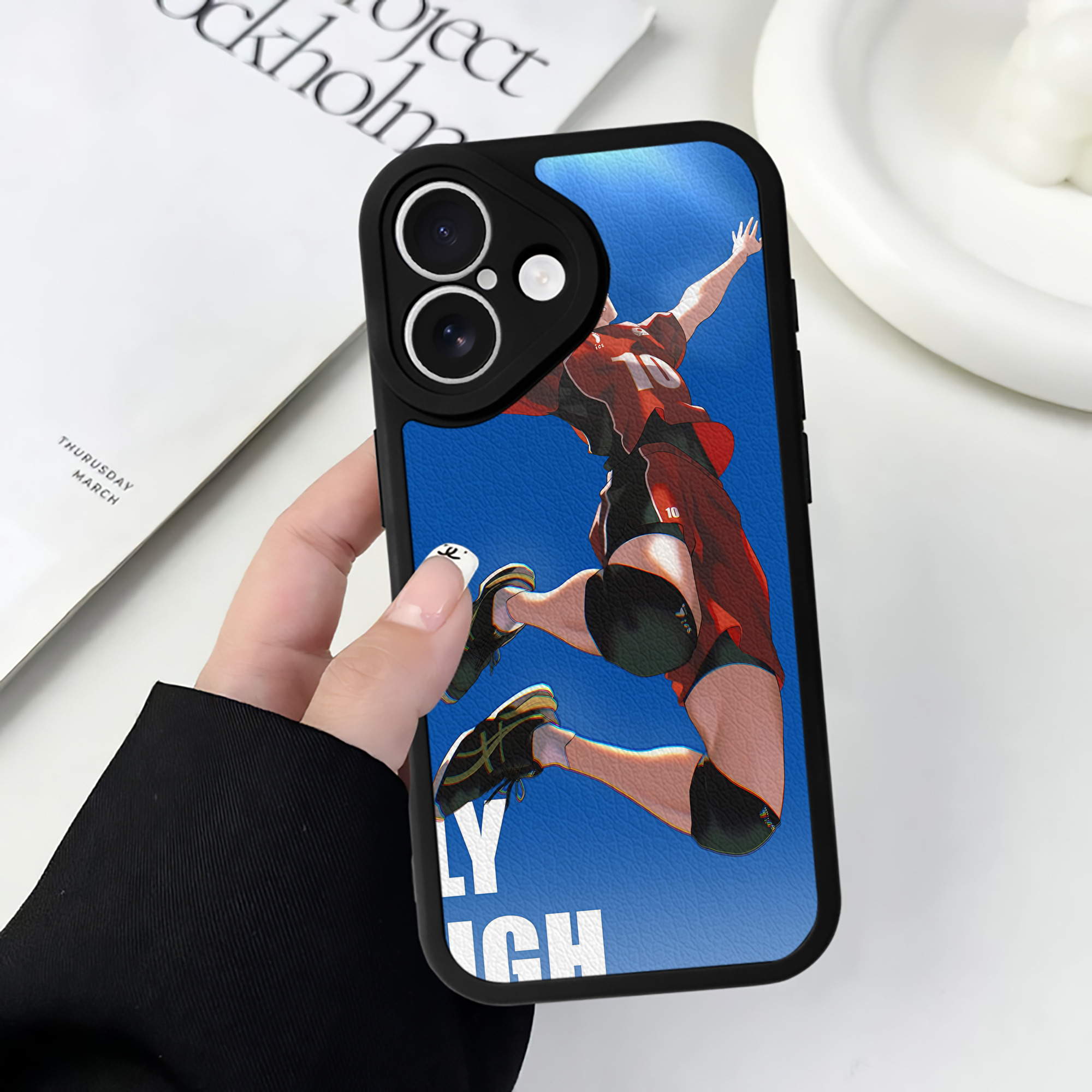 （画像用） ハイキュー!! Haikyu!! 【iPhone 16シリーズ対応】シリコンスマホケース（レザー調） 材質：シリコン